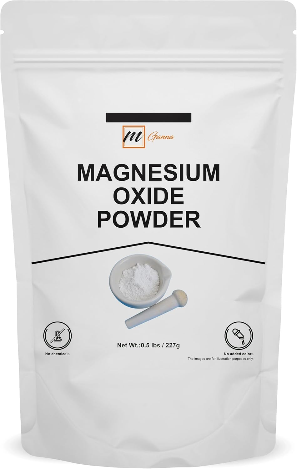 mGanna Pure Magnesium Oxide Powder 0.5 lbs - Promotes Health and Beauty