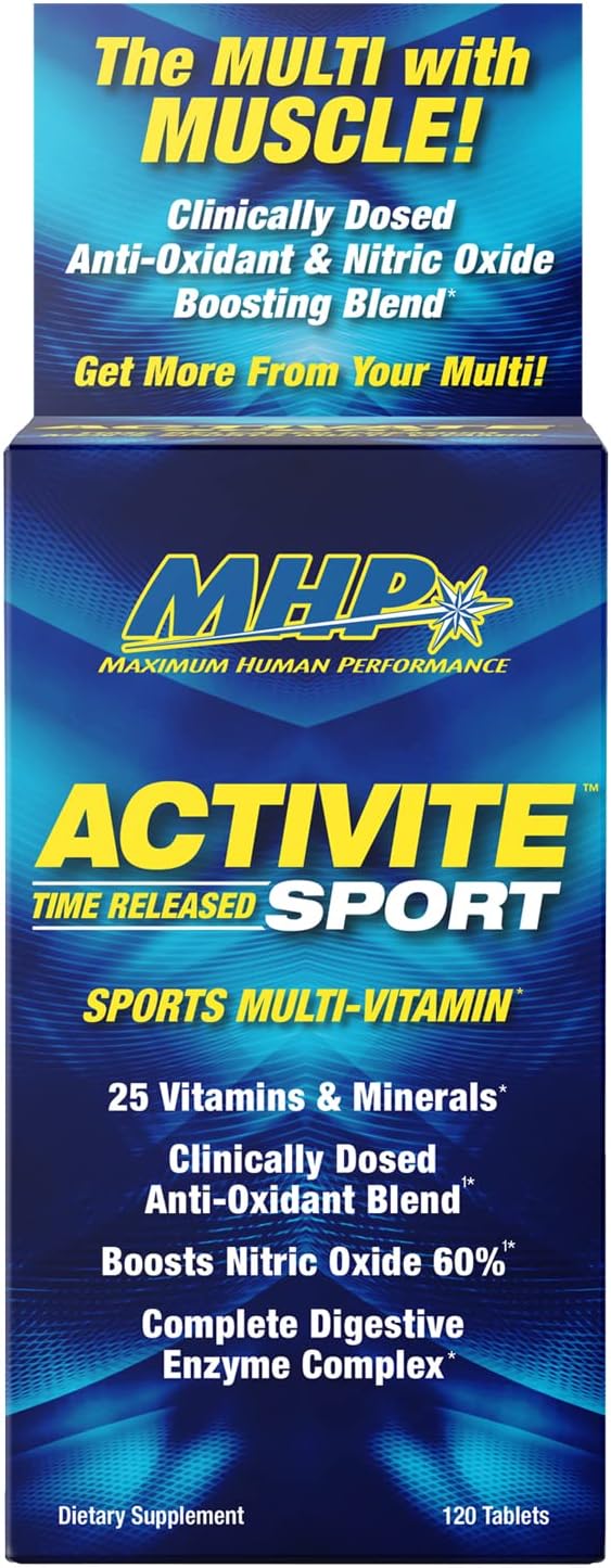 MHP Activite Sport Multi Vitamin with 25 Vitamins and Minerals, Nitric Oxide Booster, Antioxidants - 120 Tablets