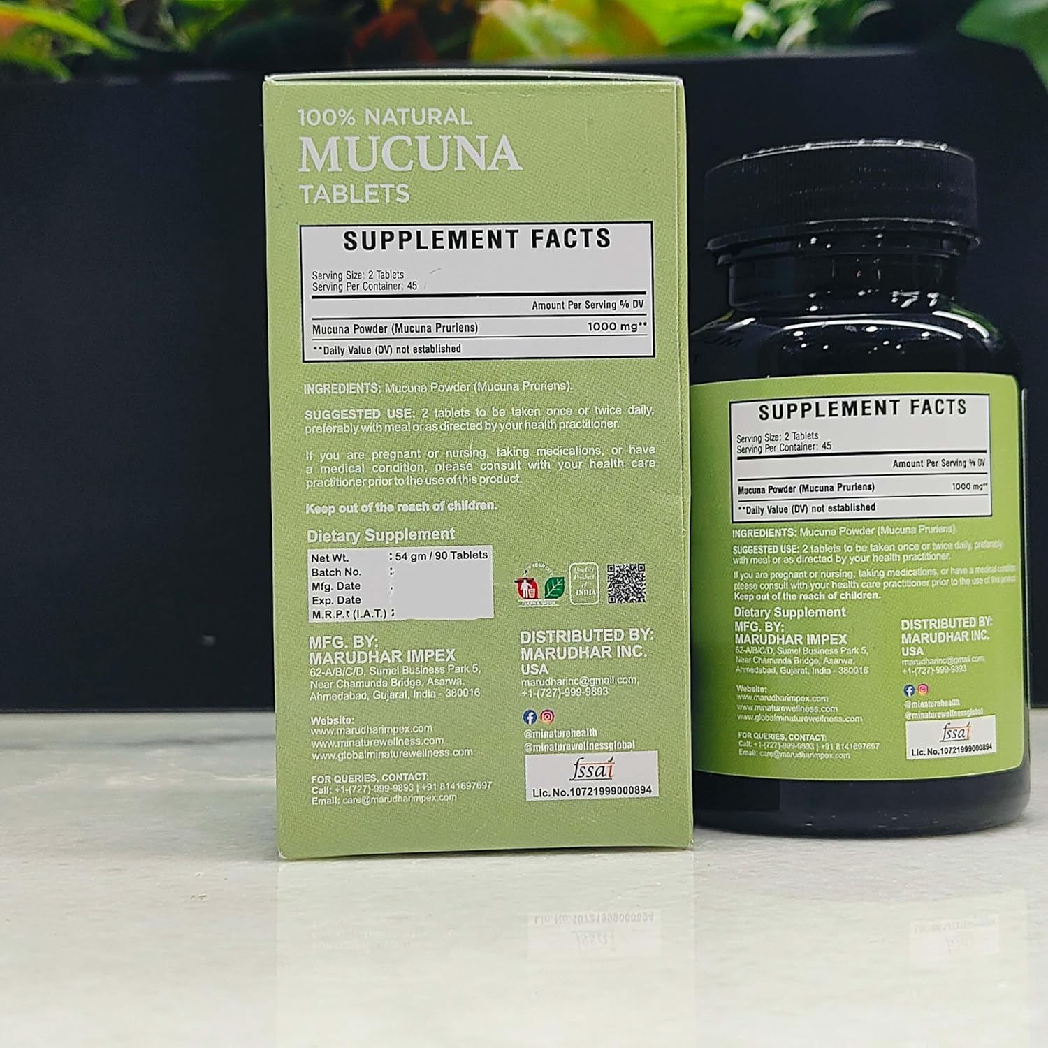 mi Nature Mini Mucuna Tablets | 100% Pure & Natural Herb | Chemical & Preservative-Free | Plant-Based Gluten-Free | 90 Tablets, 1000mg | 45 Days Supply