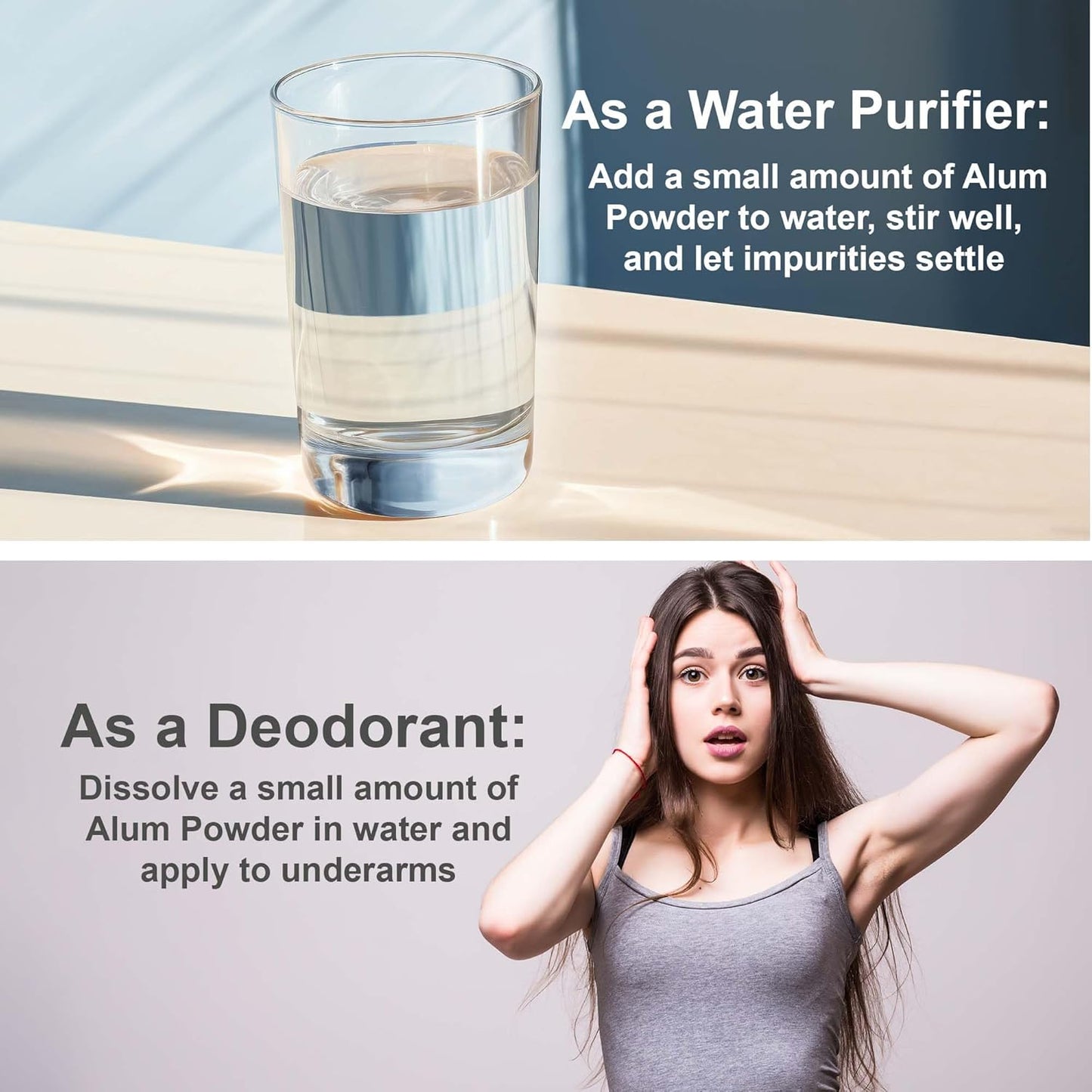 mi Nature Miniature Purified Alum Powder (Phitkari) | 100g (3.5 oz) | 100% Pure Alum Powder | No Additives