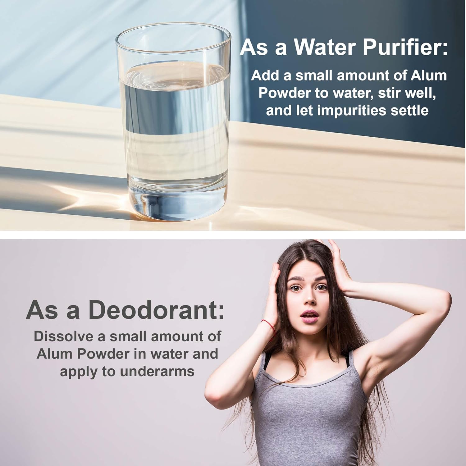 mi Nature Miniature Purified Alum Powder (Phitkari) | 100g (3.5 oz) | 100% Pure Alum Powder | No Additives