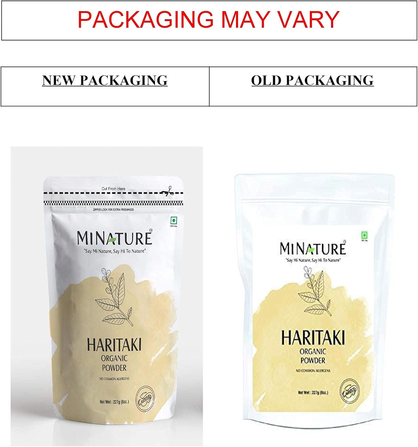 mi Nature Organic Haritaki Powder (Harad) from India - 227g (8 oz) - 100% Natural Terminalia Chebula Herb