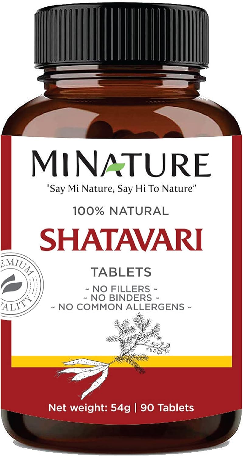 mi Nature Shatavari Tablets - 90 Tablets, 1000mg | Asparagus Supplement from India | 45 Day Supply