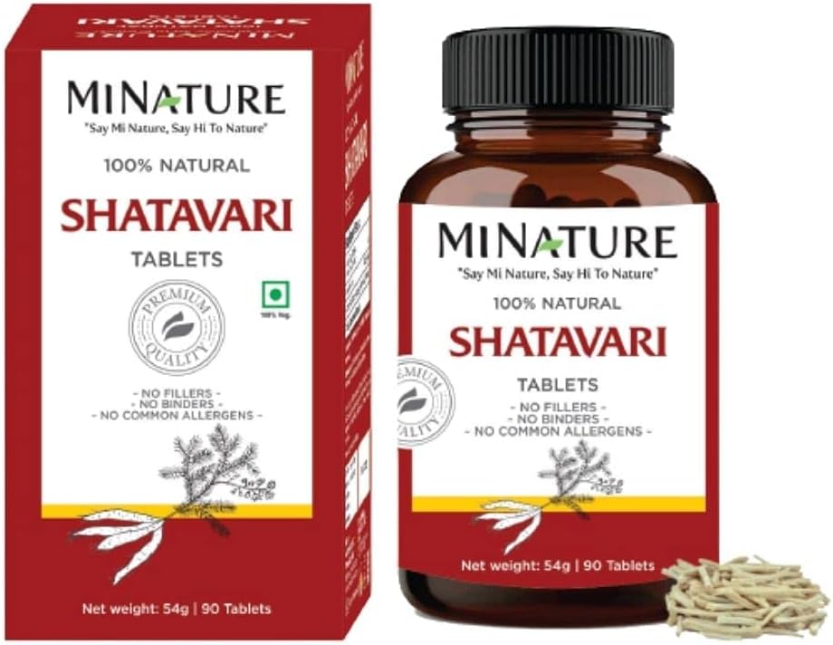 mi Nature Shatavari Tablets - 90 Tablets, 1000mg | Asparagus Supplement from India | 45 Day Supply