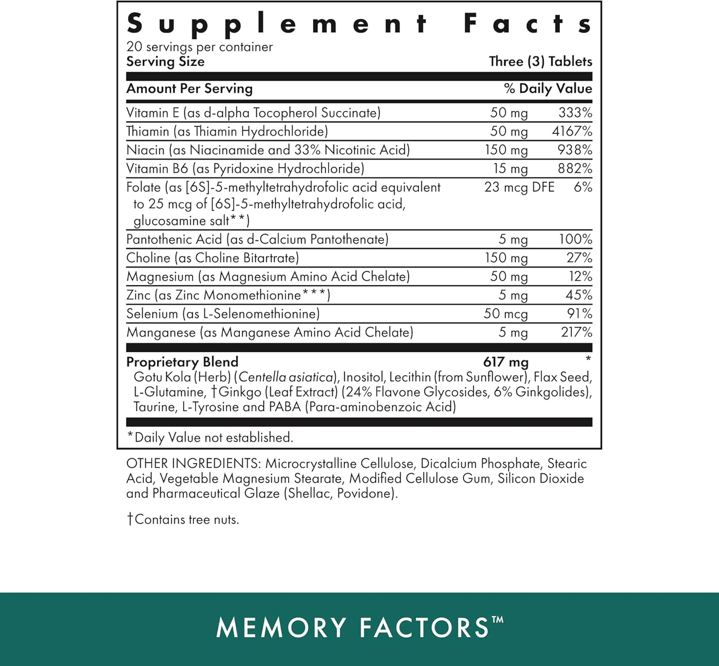 MICHAEL'S Naturopathic Memory Factors Tablets - 90 Vegetarian Capsules - Supports Nourishment and Cognitive Health - Kosher - 20 Servings