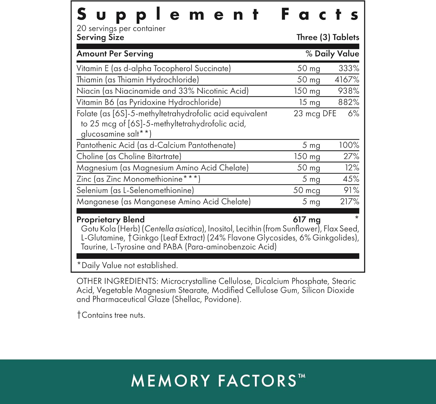 MICHAEL'S Naturopathic Memory Factors Tablets - 90 Vegetarian Capsules - Supports Nourishment and Cognitive Health - Kosher - 20 Servings