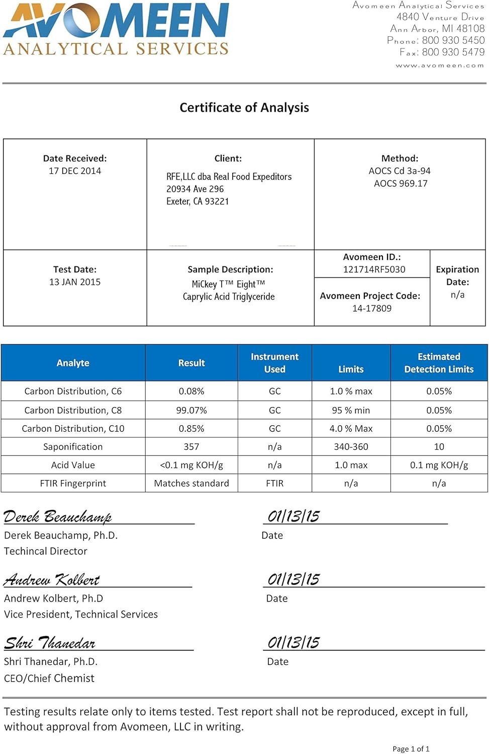 MiCkey T Eight 32oz - Pure C8 MCT Oil - 100% Caprylic Acid - Keto Vegan Kosher - USA-Made Non-GMO - Coconut/Palm Kernel