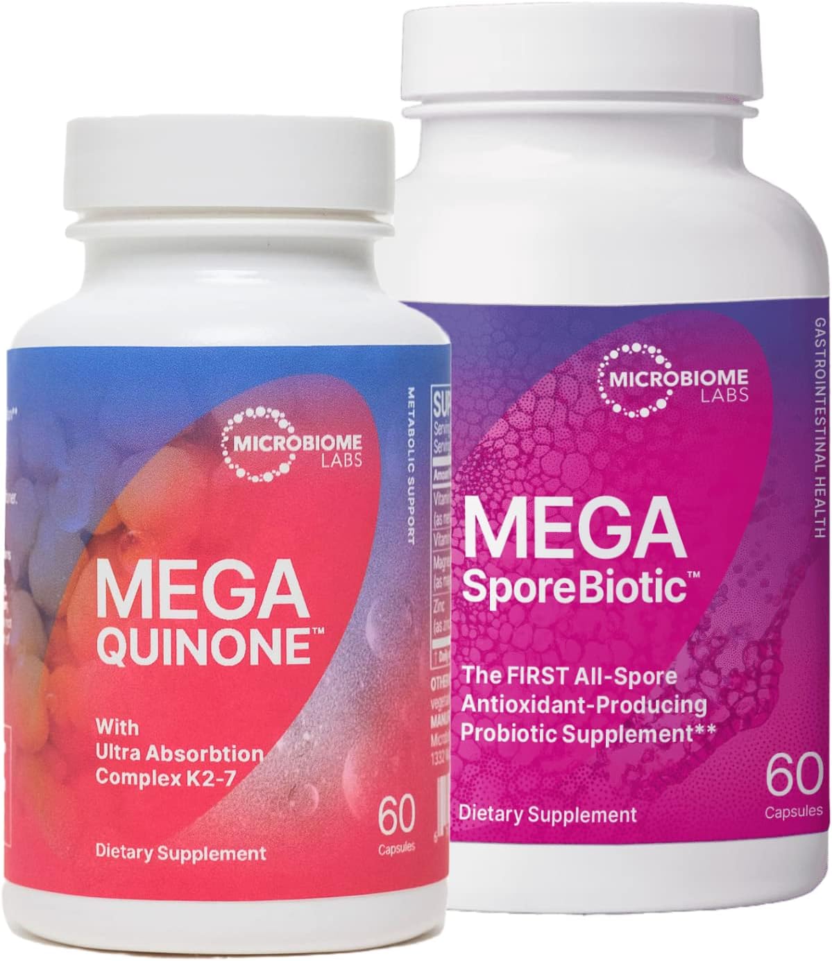 Microbiome Labs Heart Health Bundle: MegaSporeBiotic Probiotic + MegaQuinone K2-7 Vitamin K Supplement