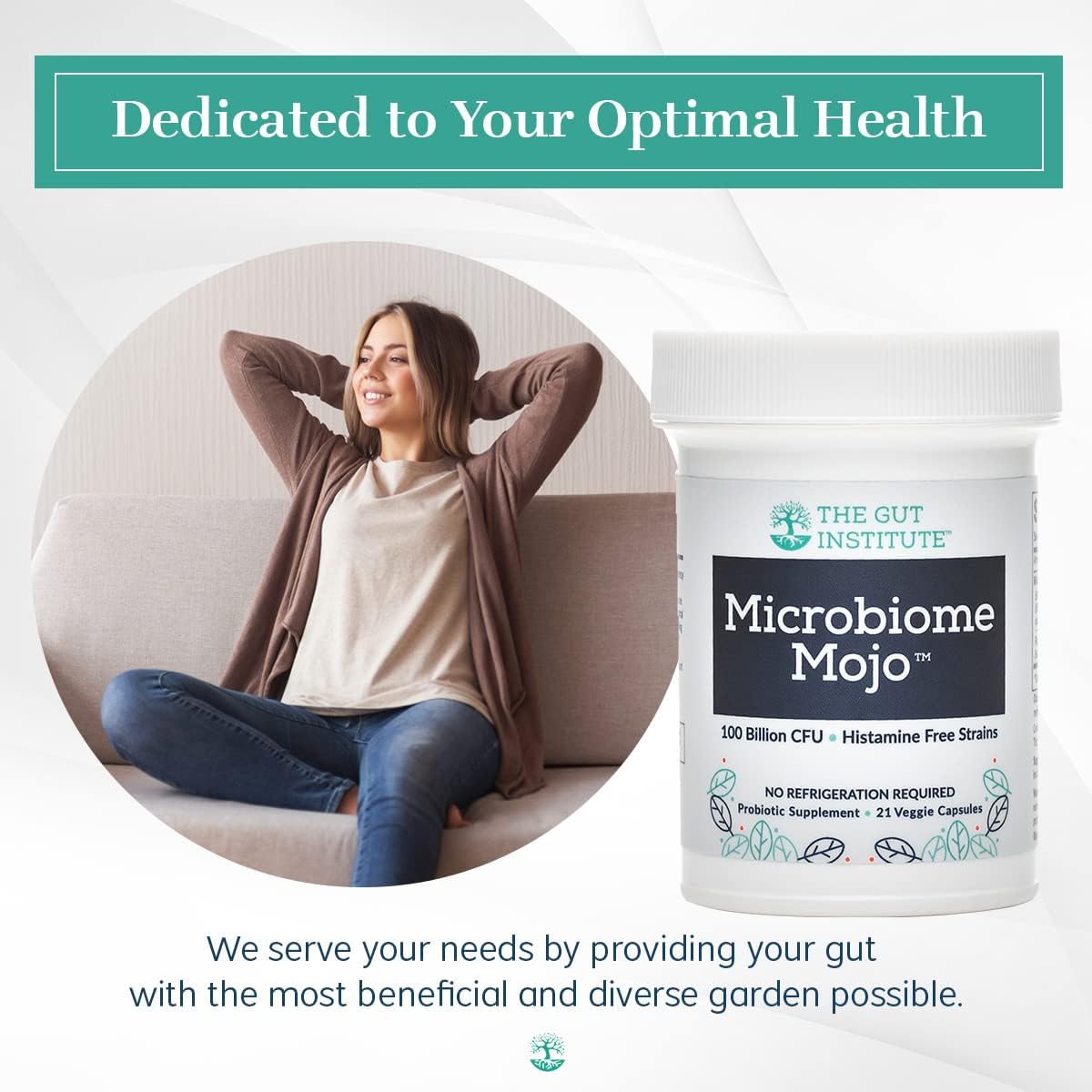 Microbiome Mojo 2-in-1 Probiotics - 100 Billion CFUs + 500 Million Soil-Based Probiotics - 21 Capsules - No Refrigeration - USA Made
