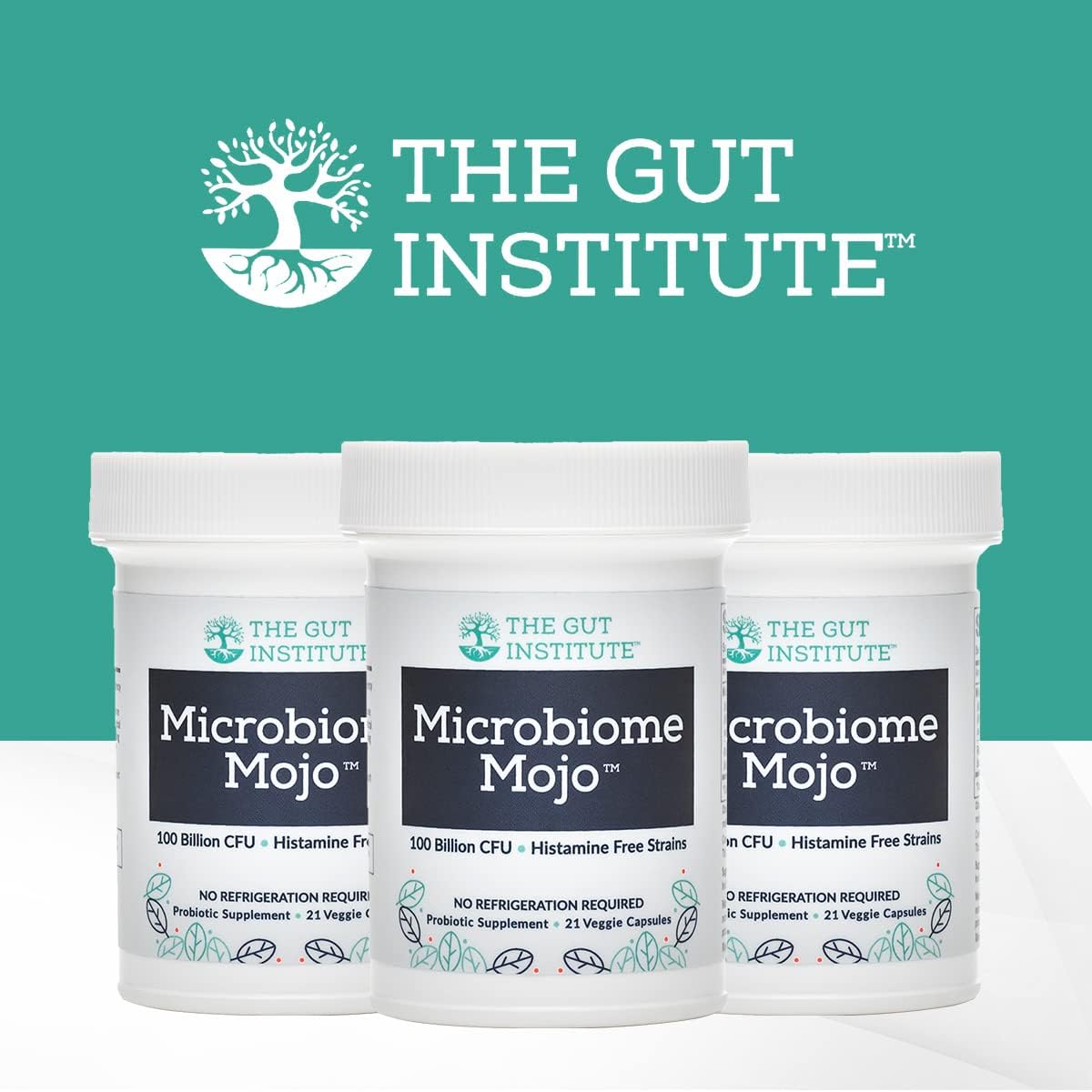 Microbiome Mojo 2-in-1 Probiotics - 100 Billion CFUs + 500 Million Soil-Based Probiotics - 21 Capsules - No Refrigeration - USA Made