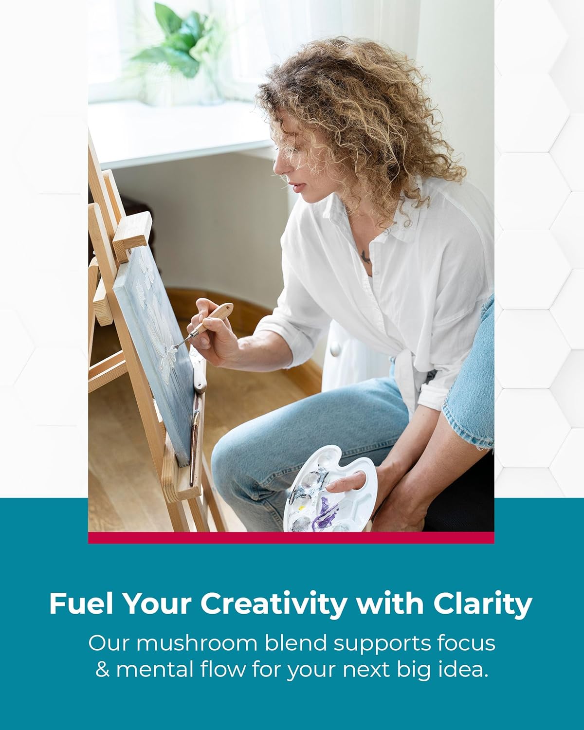 Microdose Mushroom Nootropic Blend with Lion's Mane, Turkey Tail, Reishi, Maitake Extracts - Cognitive Supplement for Men & Women - 60 Capsules, High Beta Glucan