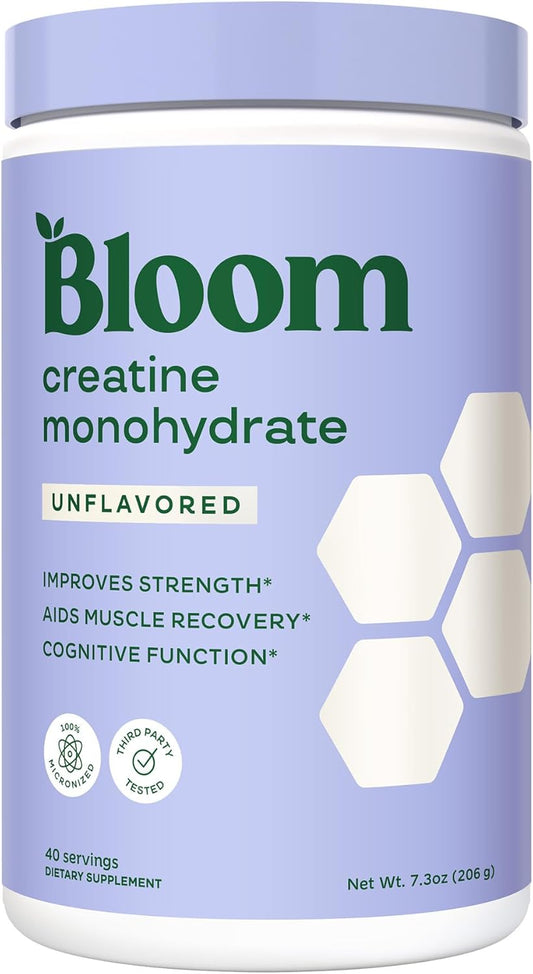Micronized Creatine Monohydrate Powder for Muscle Recovery, Strength, & Endurance - 5g per Serving, Gluten Free, Non GMO - 40 Servings, 7.3 oz