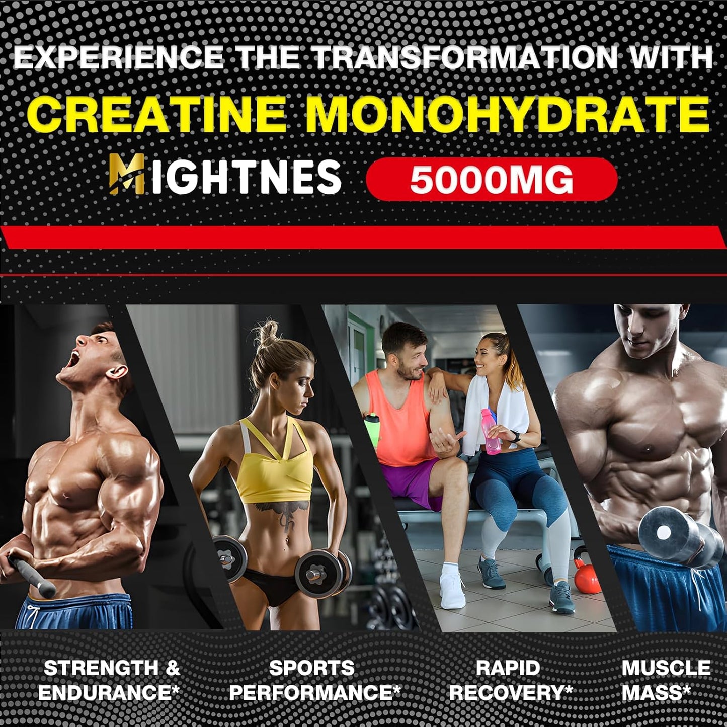 Micronized Creatine Monohydrate Powder with L-Glutamine, HMB, Caffeine & Magnesium | 5g per Serving, 7 Pack