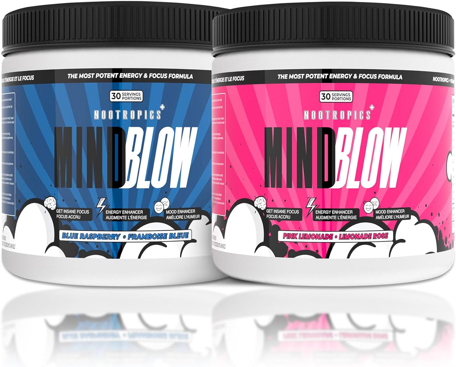 Mind Blow Energy Drink - Nootropic Cocktail for Energy, Focus, and Happiness - Ideal for Students, Entrepreneurs, Hard Workers, and Gamers - 30 Servings