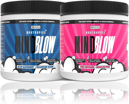 Mind Blow Energy Drink - Nootropic Cocktail for Energy, Focus, and Happiness - Ideal for Students, Entrepreneurs, Hard Workers, and Gamers - 30 Servings