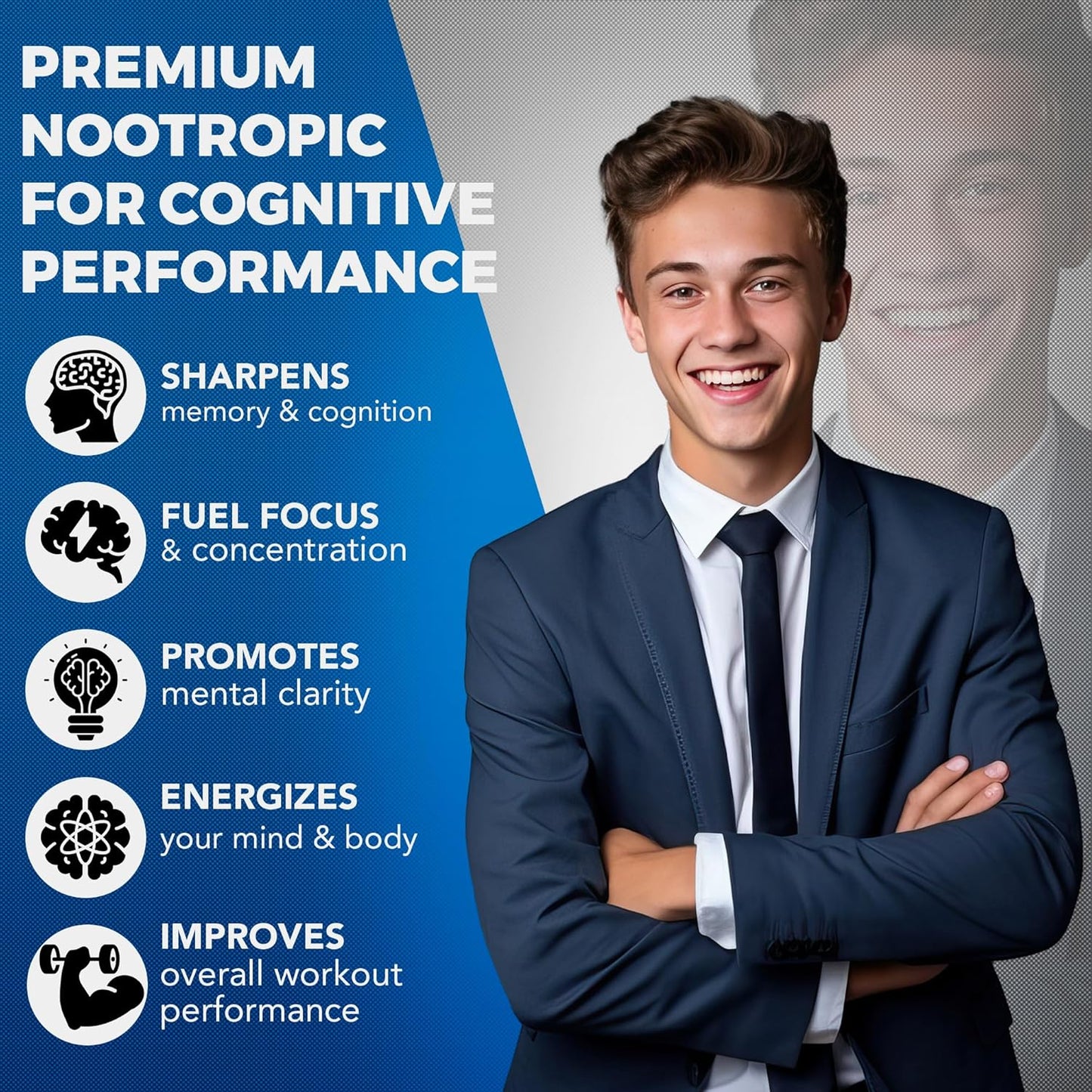 Mind Blow Energy Drink - Nootropic Cocktail for Energy, Focus, and Happiness - Ideal for Students, Entrepreneurs, Hard Workers, and Gamers - 30 Servings