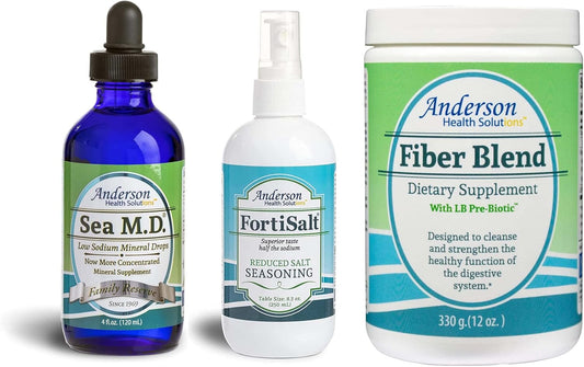 Mineral Resources International Ultimate Health Boost Bundle - Trace Minerals Drops, Low Sodium Fortisalt & Fiber Blend