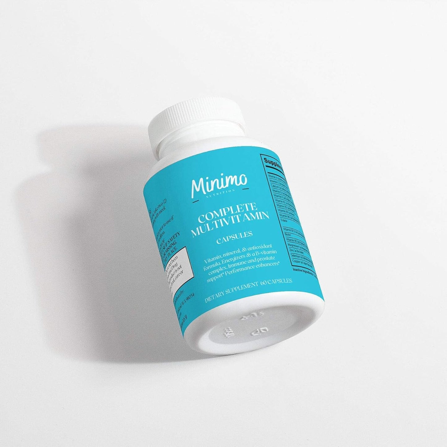 Minimo Nutrition Complete Multivitamin + Immunity Boost Capsules - Daily Supplement for Men, Women, Adults - Gluten Free & Non-GMO - 30 Servings