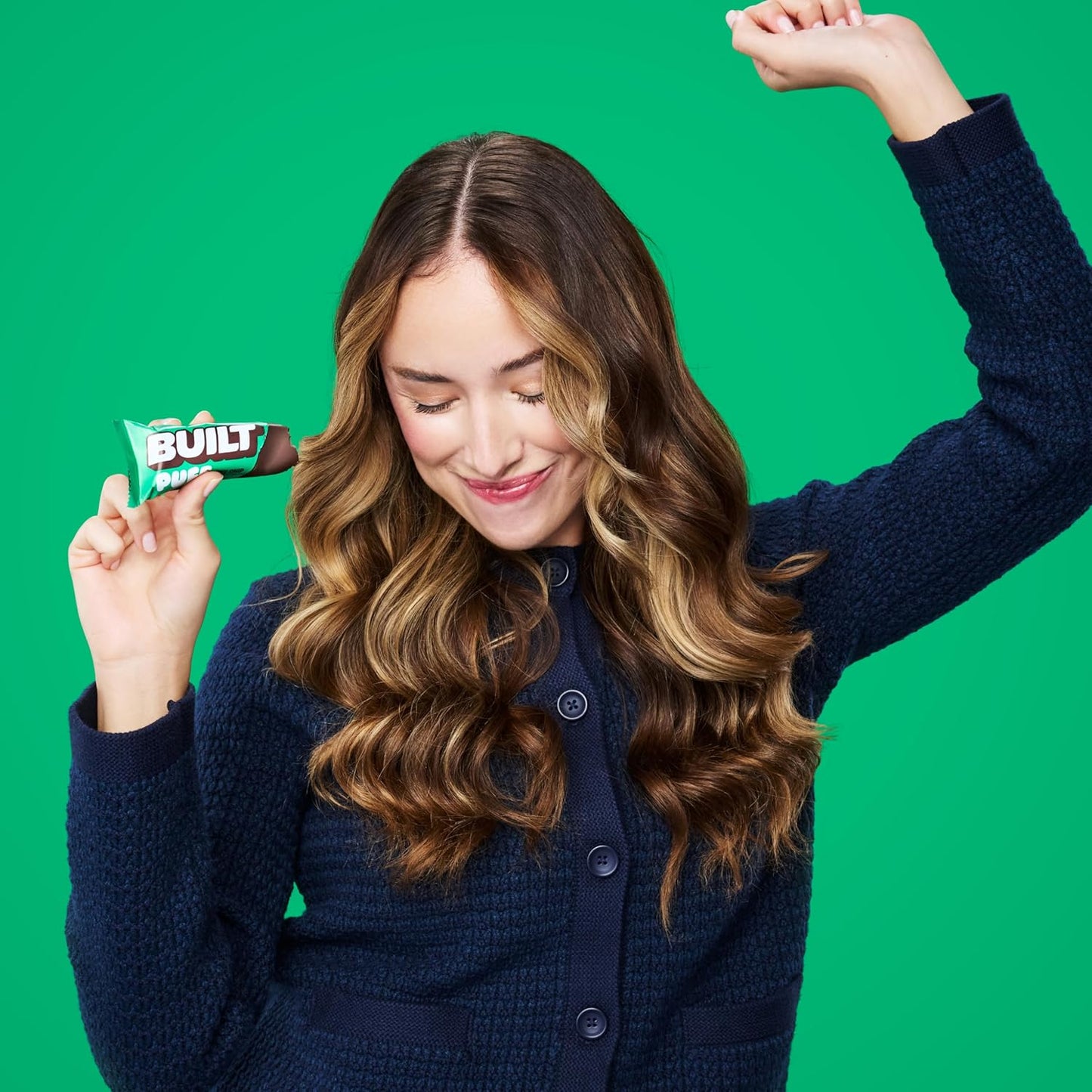 Mint Chip Puff Protein Bars - High Protein Snacks with Collagen, 140 Calories, Gluten Free - 12 Count