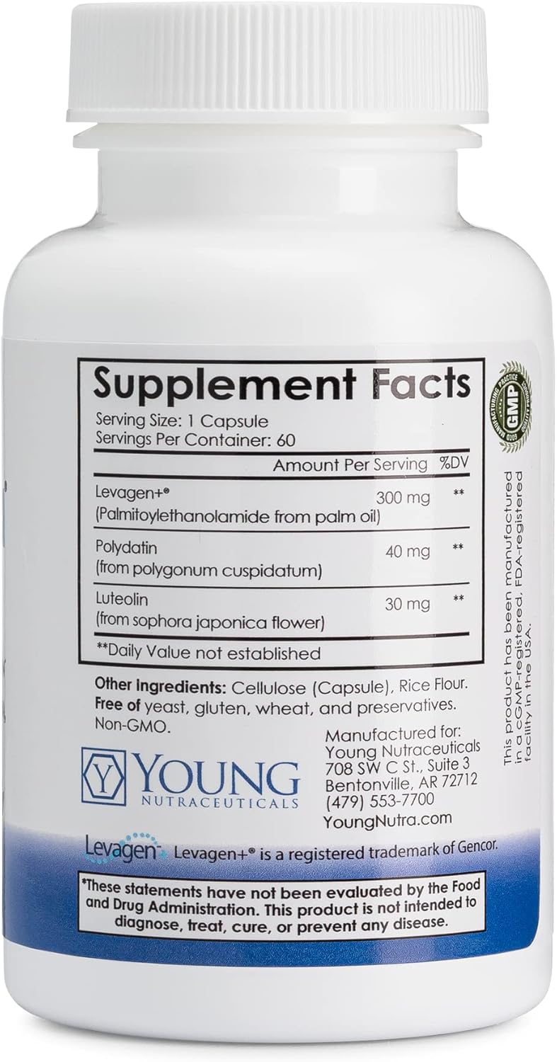 Mirica Advanced Nervous System Support Capsules - High Absorption Pea, Luteolin & Polydatin Formula, 60ct