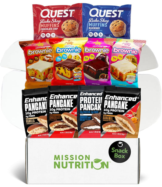 Mission Nutrition Variety Snack Box - High Protein Pastries (10 Count) - Low Sugar, Low Carbs, Keto-Friendly