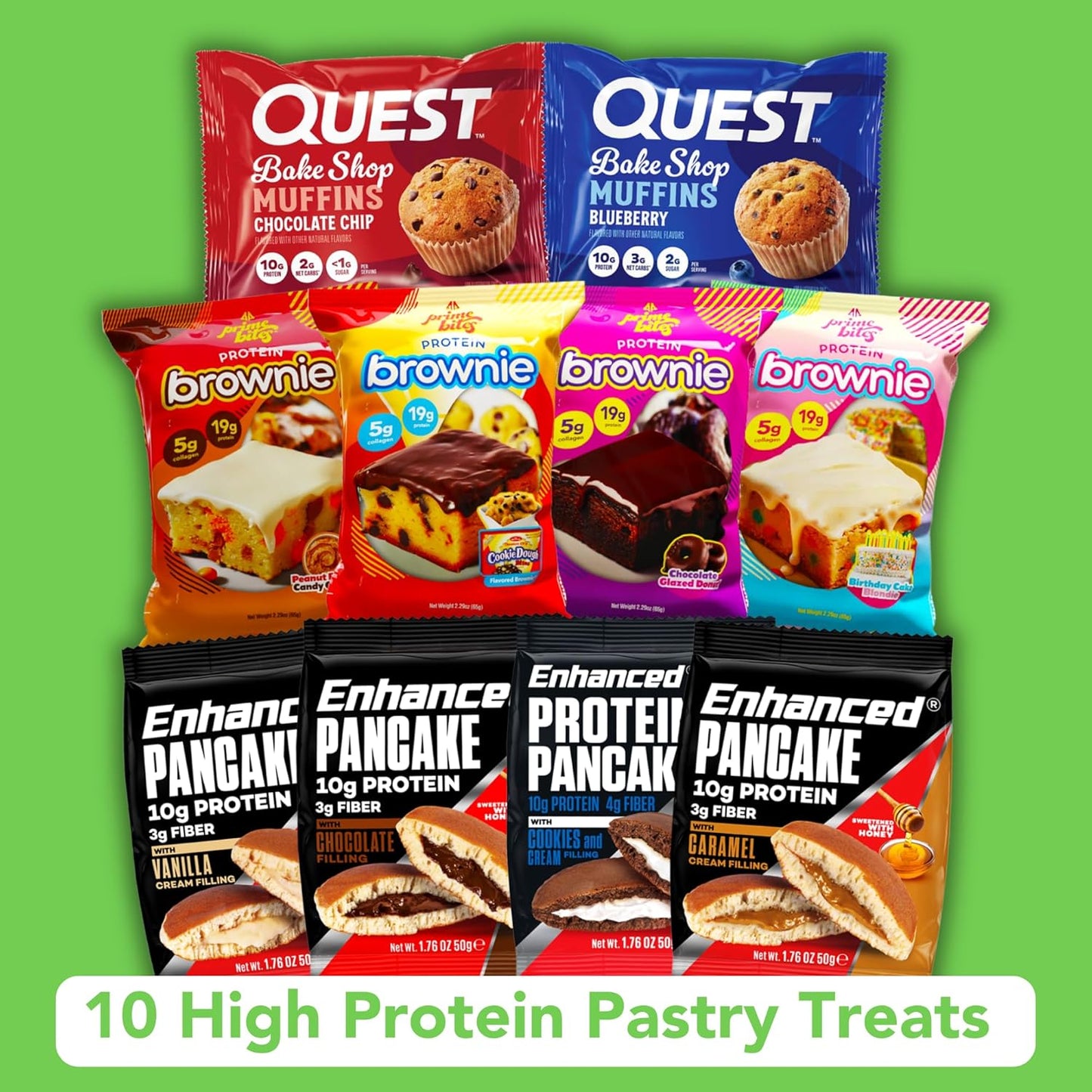 Mission Nutrition Variety Snack Box - High Protein Pastries (10 Count) - Low Sugar, Low Carbs, Keto-Friendly