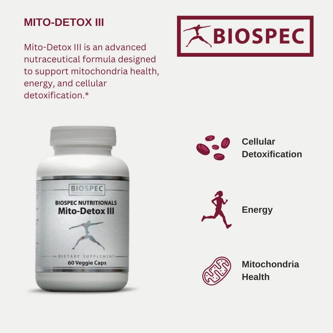 Mito-Detox III Supplement with N-Acetyl Cysteine, Acetyl L-Carnitine, Alpha Lipoic Acid, and Co-Q-10 by BIOSPEC NUTRITIONALS