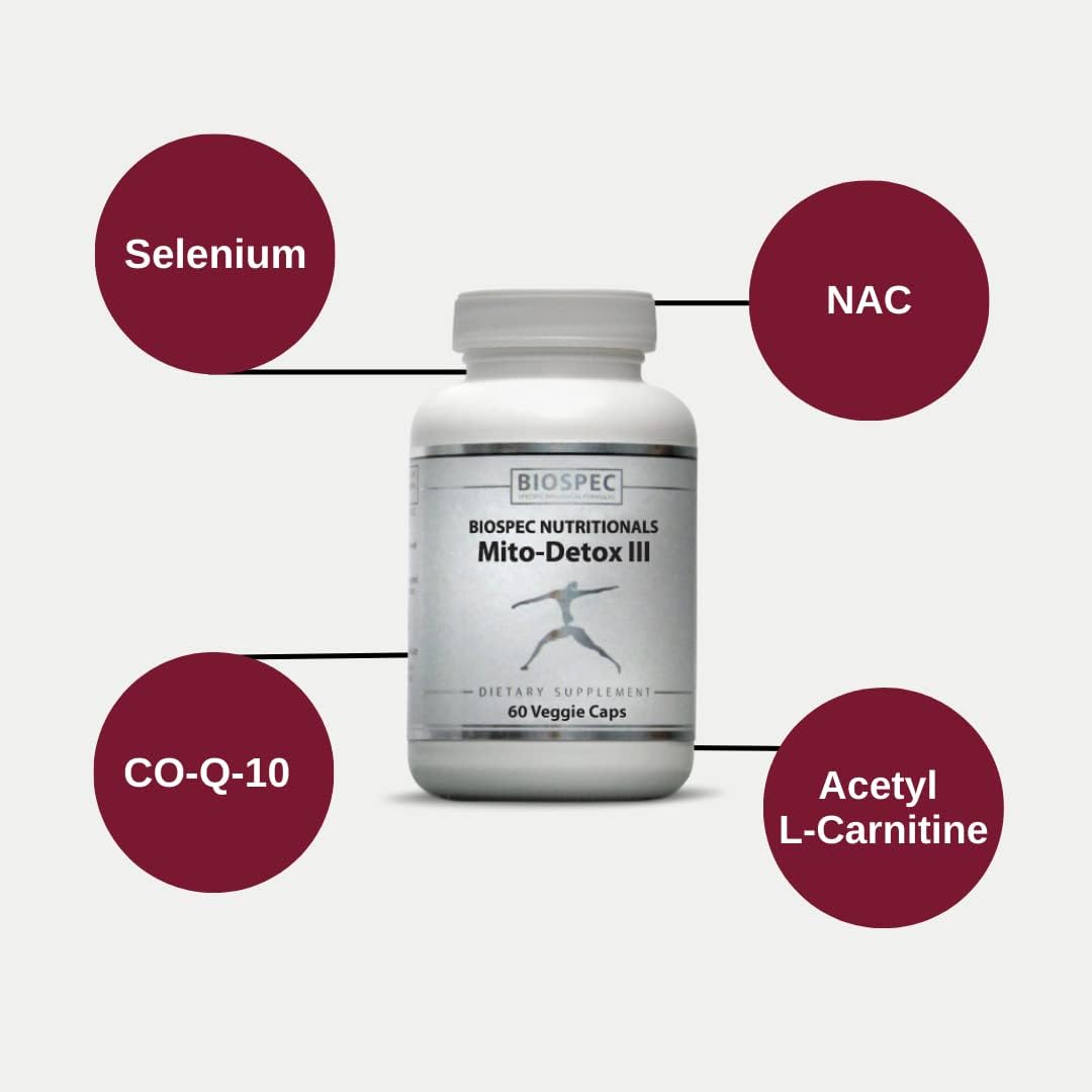 Mito-Detox III Supplement with N-Acetyl Cysteine, Acetyl L-Carnitine, Alpha Lipoic Acid, and Co-Q-10 by BIOSPEC NUTRITIONALS