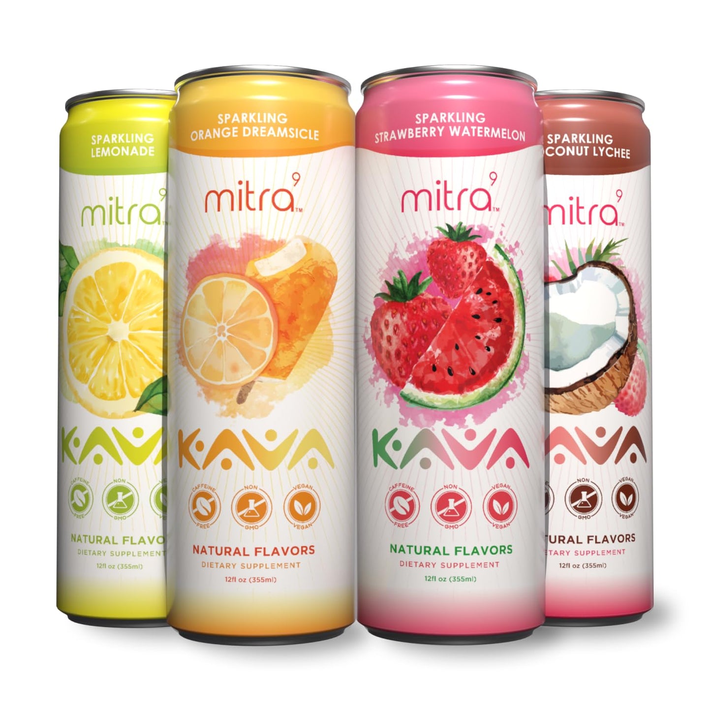 Mitra9 Botanical Beverages Variety Pack with Kava Root Extract - Mood Enhancer - Plant Based - Natural Calm & Clarity - 12 pack of 12 Fl. Oz Bottles