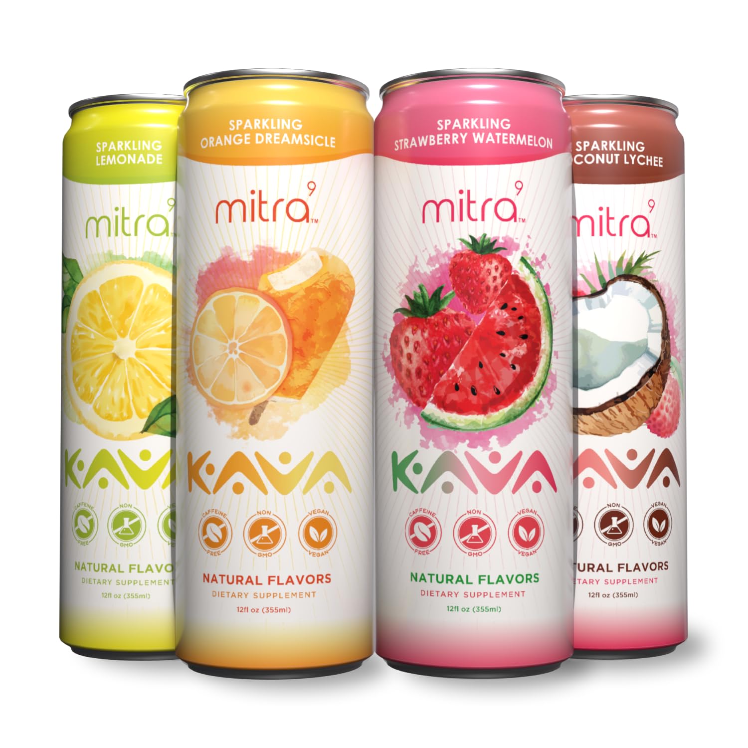 Mitra9 Botanical Beverages Variety Pack with Kava Root Extract - Mood Enhancer - Plant Based - Natural Calm & Clarity - 12 pack of 12 Fl. Oz Bottles