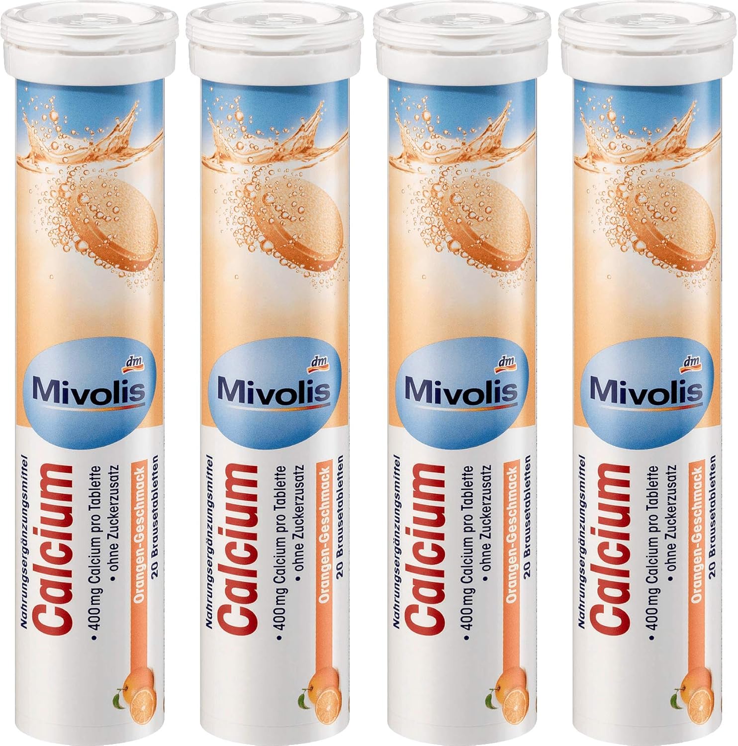 Mivolis Calcium Effervescent Tablets - 80 pcs Total - Dietary Supplements Made in Germany
