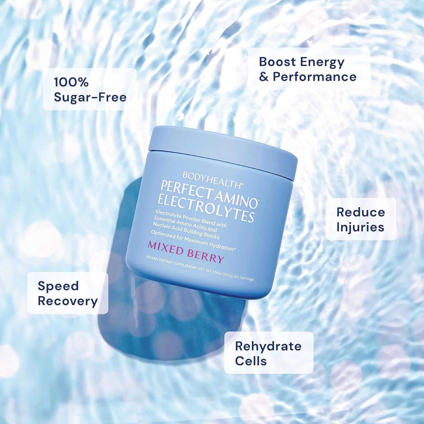 Mixed Berry Electrolyte Powder for Keto Fasting & Hydration - No Sugar, Sugar Free, with Trace Minerals - 60 Servings