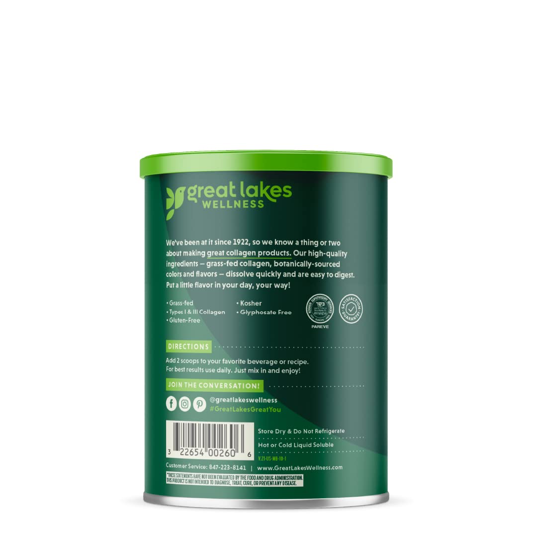 Mixed Berry Flavored Collagen Peptides Powder Supplement for Skin, Hair, Nails, and Joints - Great Lakes Wellness - Quick Dissolve Hydrolyzed Formula - Non-GMO, Gluten-Free, Halal - 10 oz Canister - BoostGo Australia