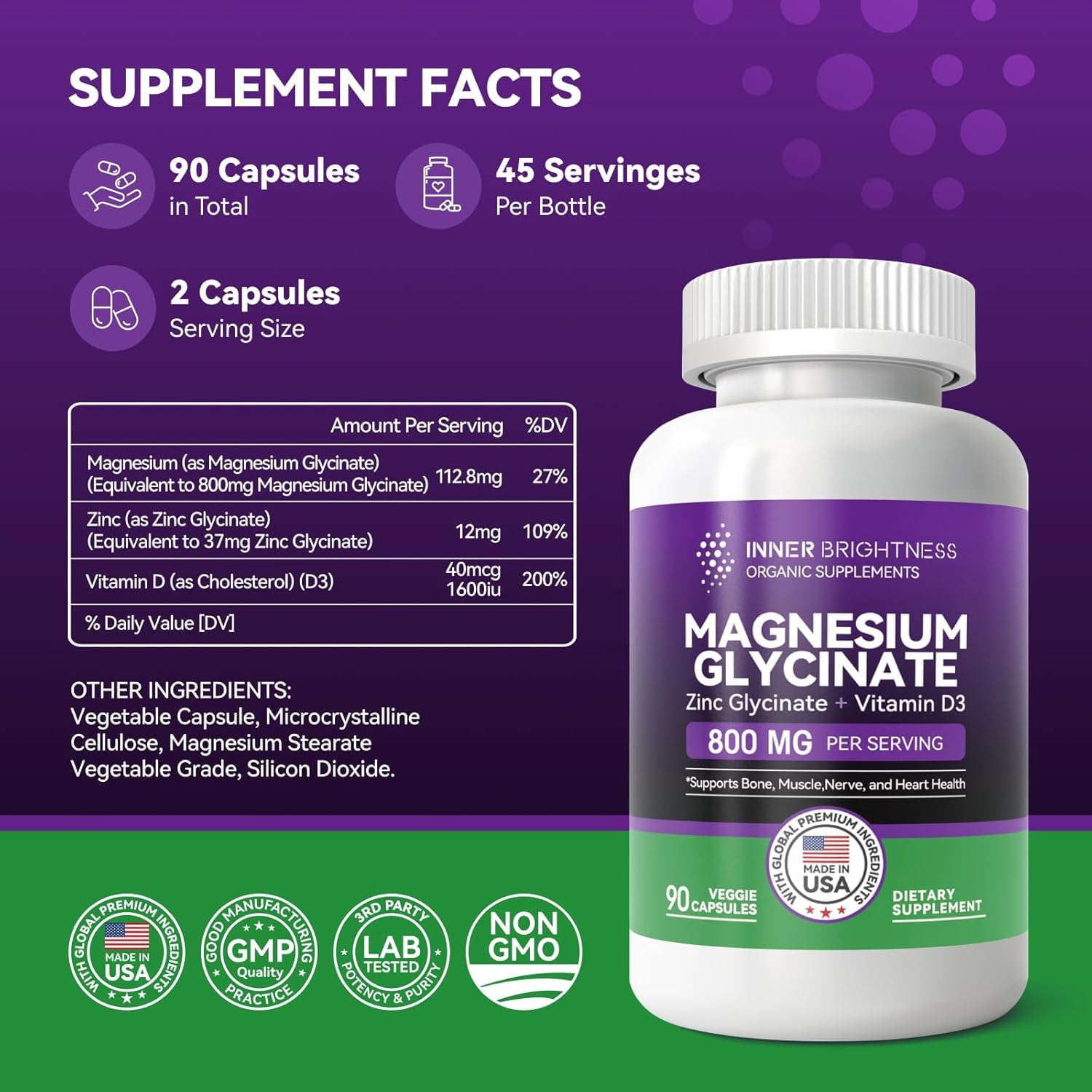 Mixed Berry Magnesium Glycinate Gummies & Capsules with Zinc and Vitamin D3 for Sleep, Relaxation, and Focus for Adults