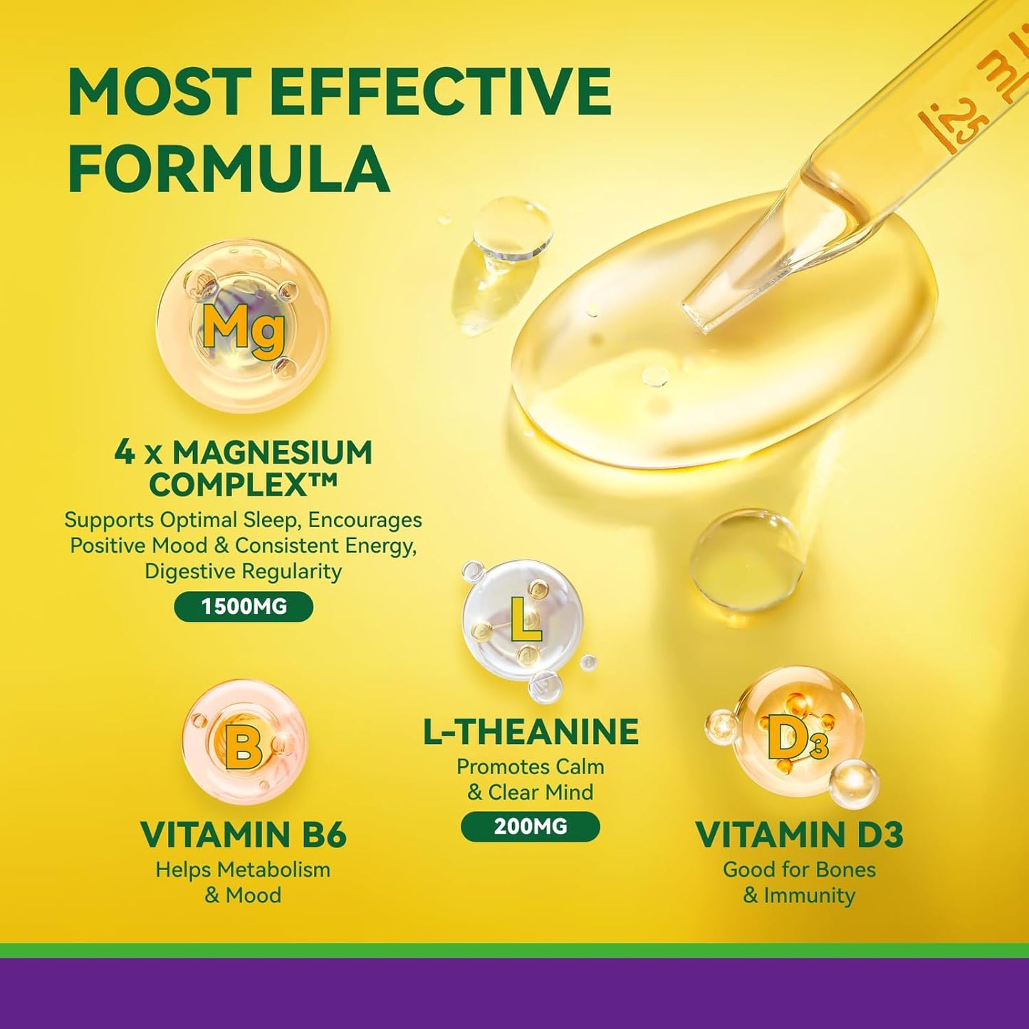 Mixed Berry Magnesium Glycinate Gummies for Adults Promote Sleep, Relaxation, and Focus, Enhanced with Magnesium Citrate & Taurate - Lemon Liquid Flavor