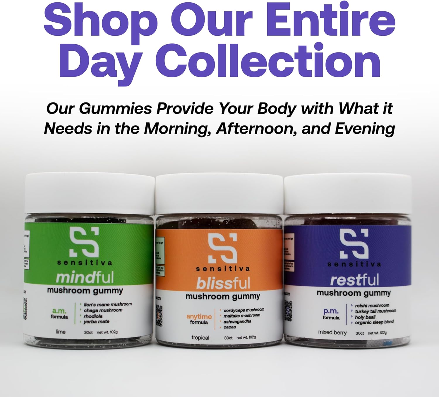 Mixed Berry P.M. Formula Mushroom Gummies for Sleep, Relaxation & Stress Relief - Reishi & Turkey Tail Mushroom Supplement