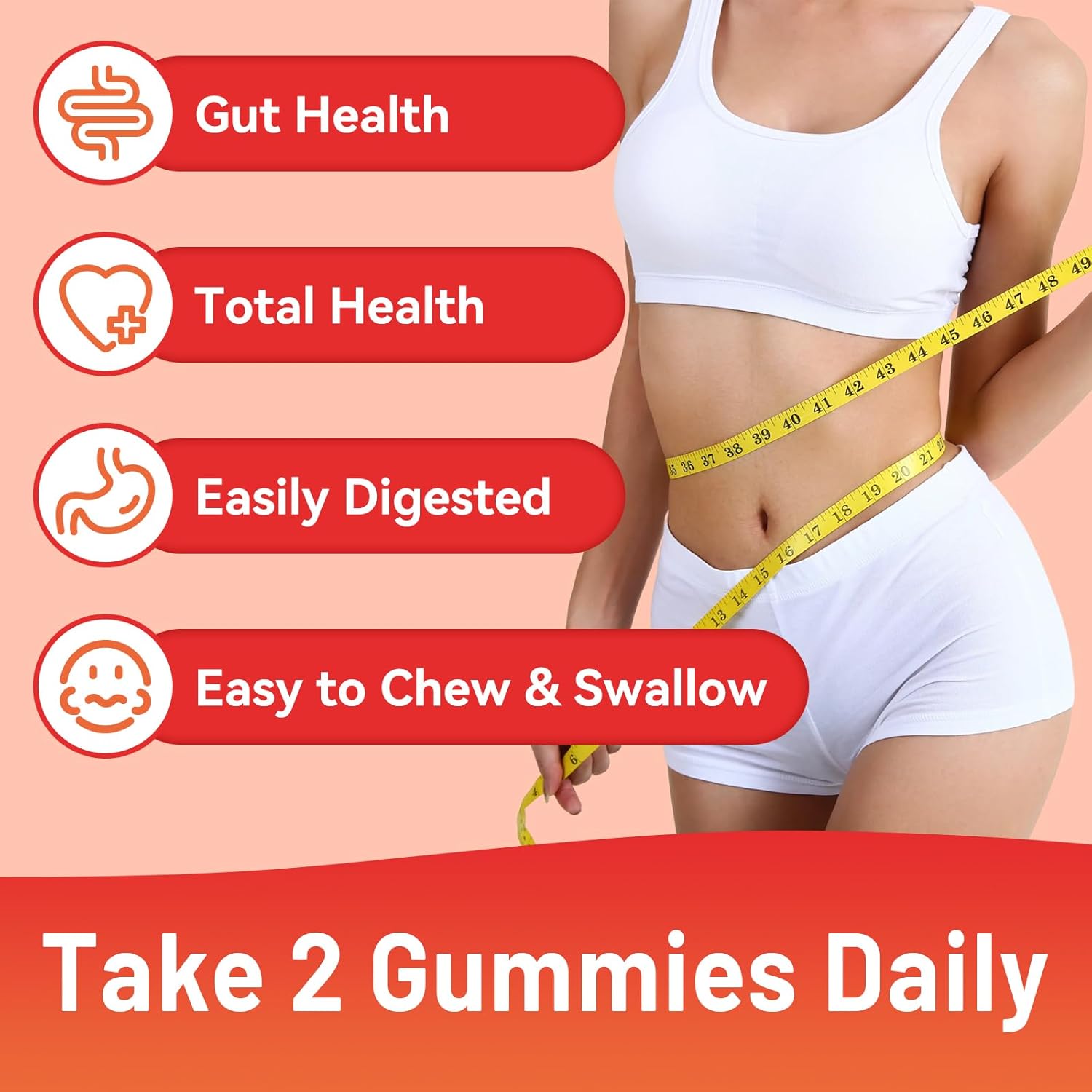 Mixed Berry & Strawberry Fiber Gummies for Gut Health Support - 120 Count, Non-GMO, Vegan, Women and Men Dietary Supplement