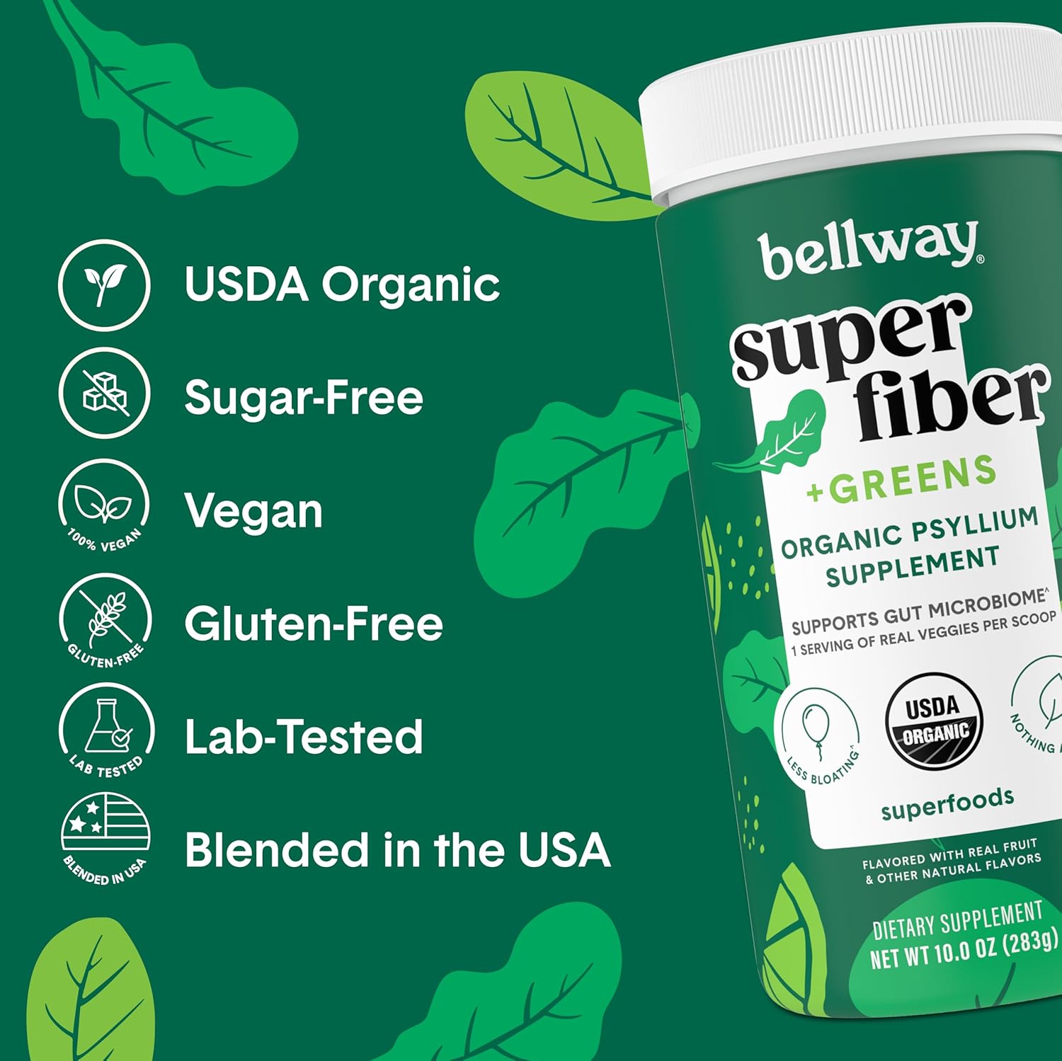 Mixed Berry Super Fiber Powder with Greens for Digestive Health and Immune Support