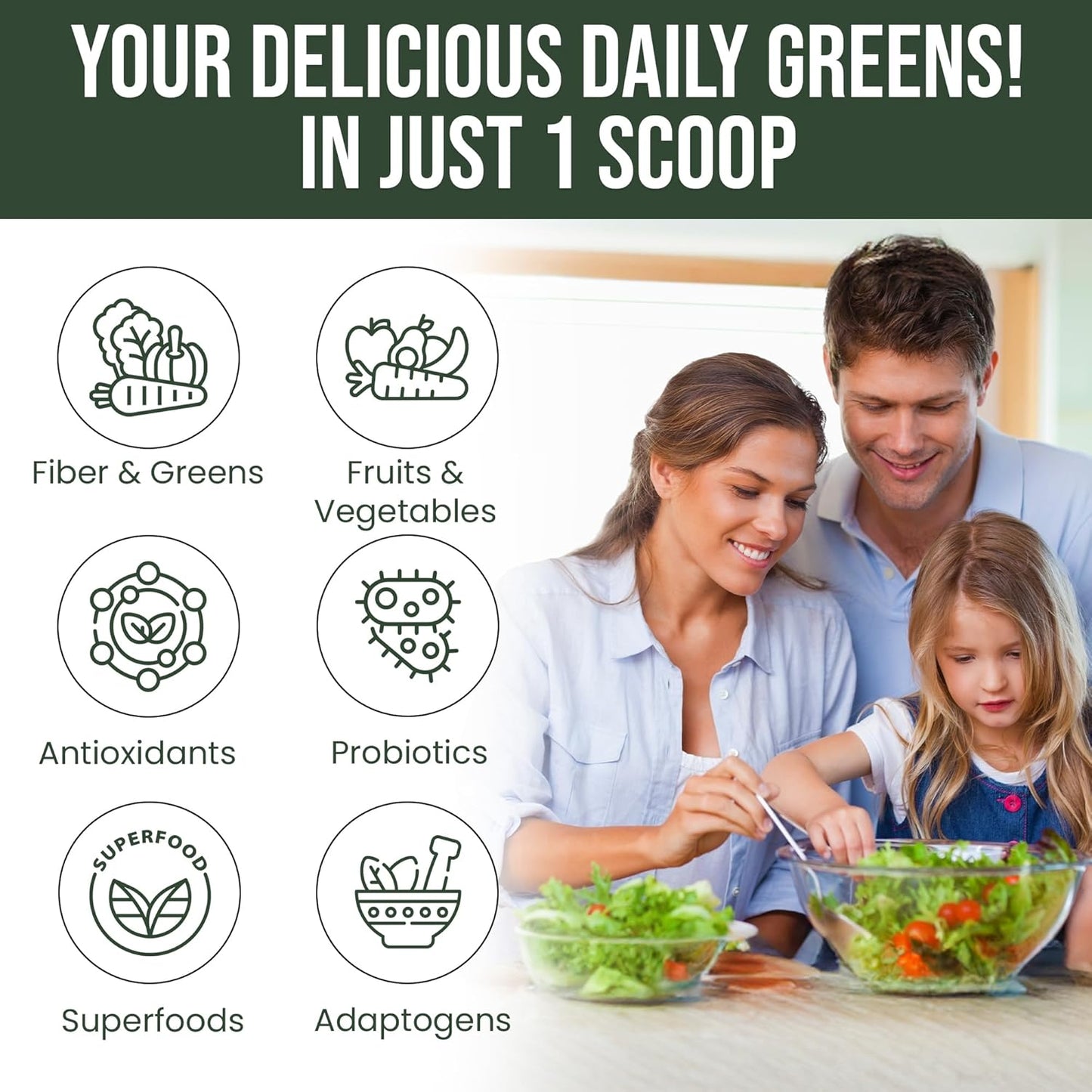 Mixed Berry Super Greens Powder for Women - 60 Servings of Immunity & Digestive Support with Probiotics, Enzymes, and Energy Boost - Gut Health and Bloating Relief - Greens Superfood Formula