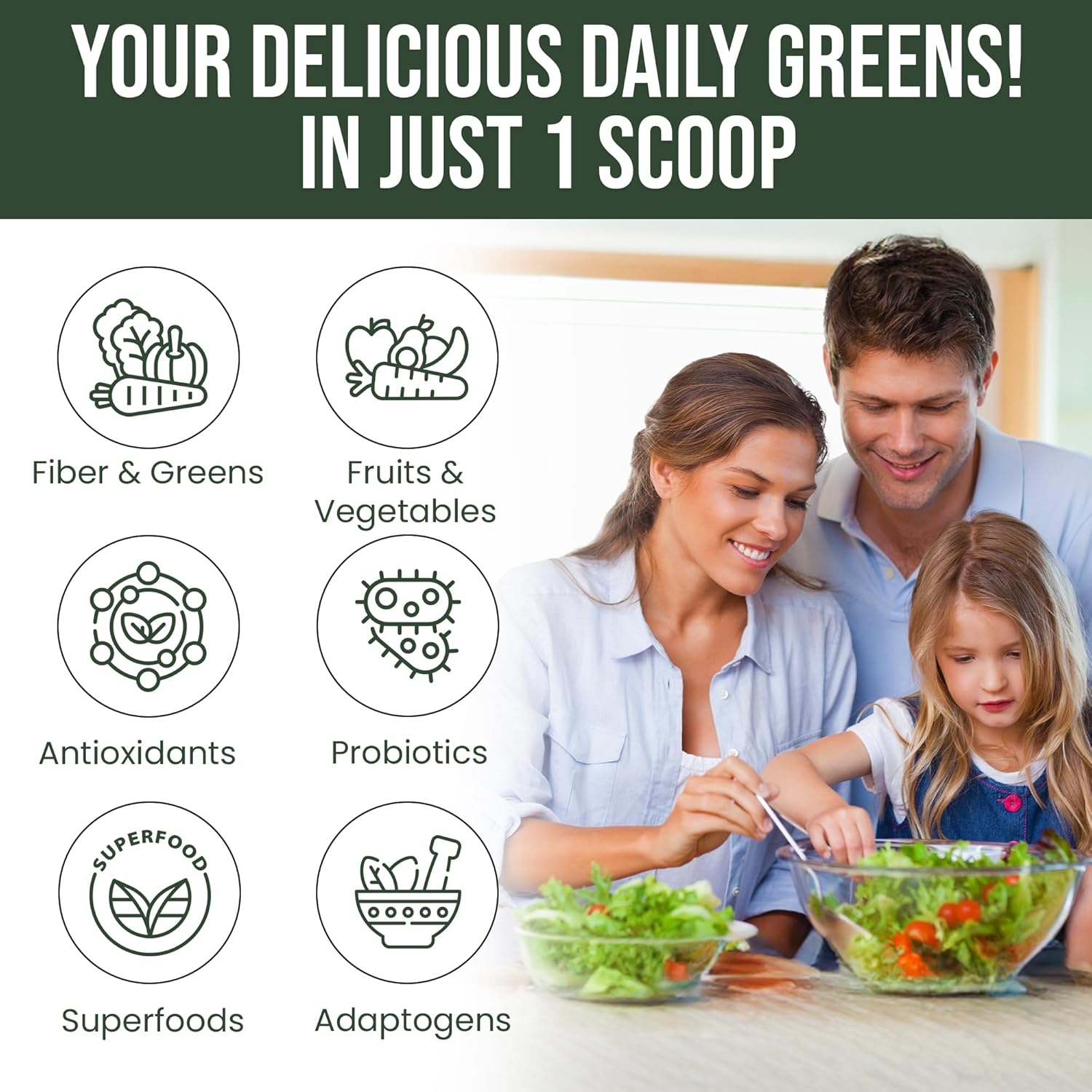 Mixed Berry Super Greens Powder for Women - 60 Servings of Immunity & Digestive Support with Probiotics, Enzymes, and Energy Boost - Gut Health and Bloating Relief - Greens Superfood Formula