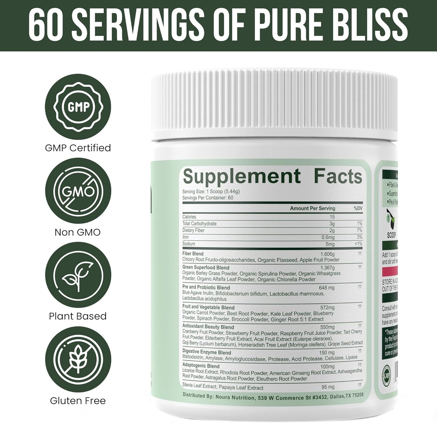 Mixed Berry Super Greens Powder for Women - 60 Servings of Immunity & Digestive Support with Probiotics, Enzymes, and Energy Boost - Gut Health and Bloating Relief - Greens Superfood Formula