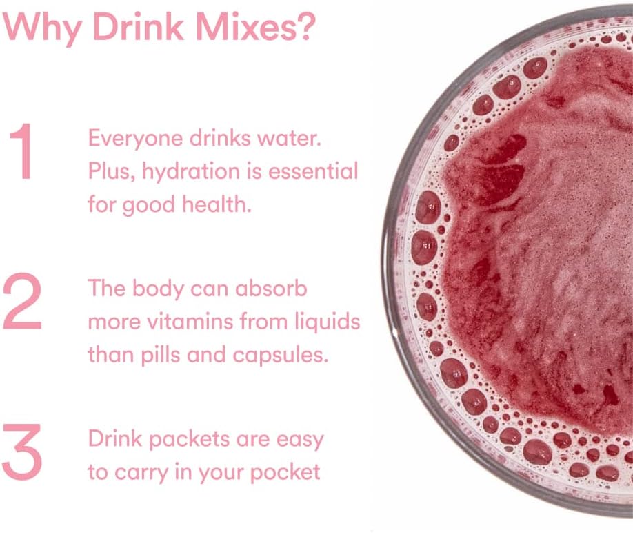 MIXHERS Hertime Hormone Balance Supplement for Women - PMS & Menstrual Relief with Minerals, Peony Roots, Siberian Ginseng - 15 Drink Packets - Sugar Free Strawberry Lemonade