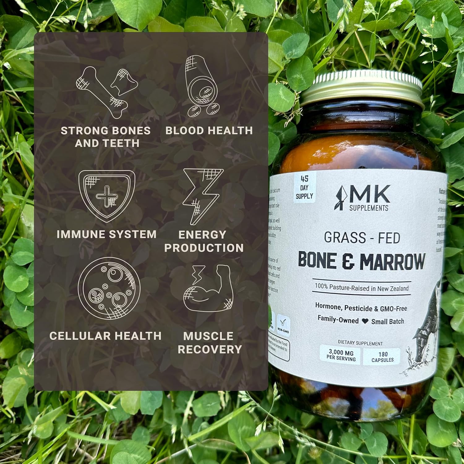 MK Supplements Warrior Stack with Beef Liver, Bone & Marrow, and Heart & Spleen - Ultimate Superfood Supplements for Strength and Endurance