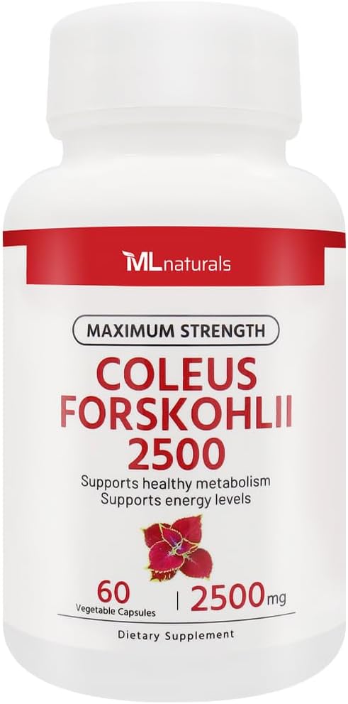 ML Naturals Coleus Forskohlii Supplement - 2500mg, 60 Veg Caps - Pure Extract for Weight Loss & Metabolism Boost