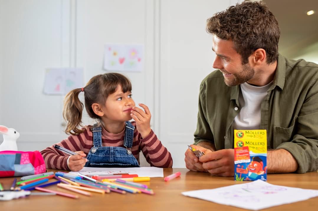 MÖLLER'S Omega 3 Fish Oil Capsules for Kids with DHA and EPA, Strawberry Flavor, 36ct - Gluten-Free and Easy to Chew