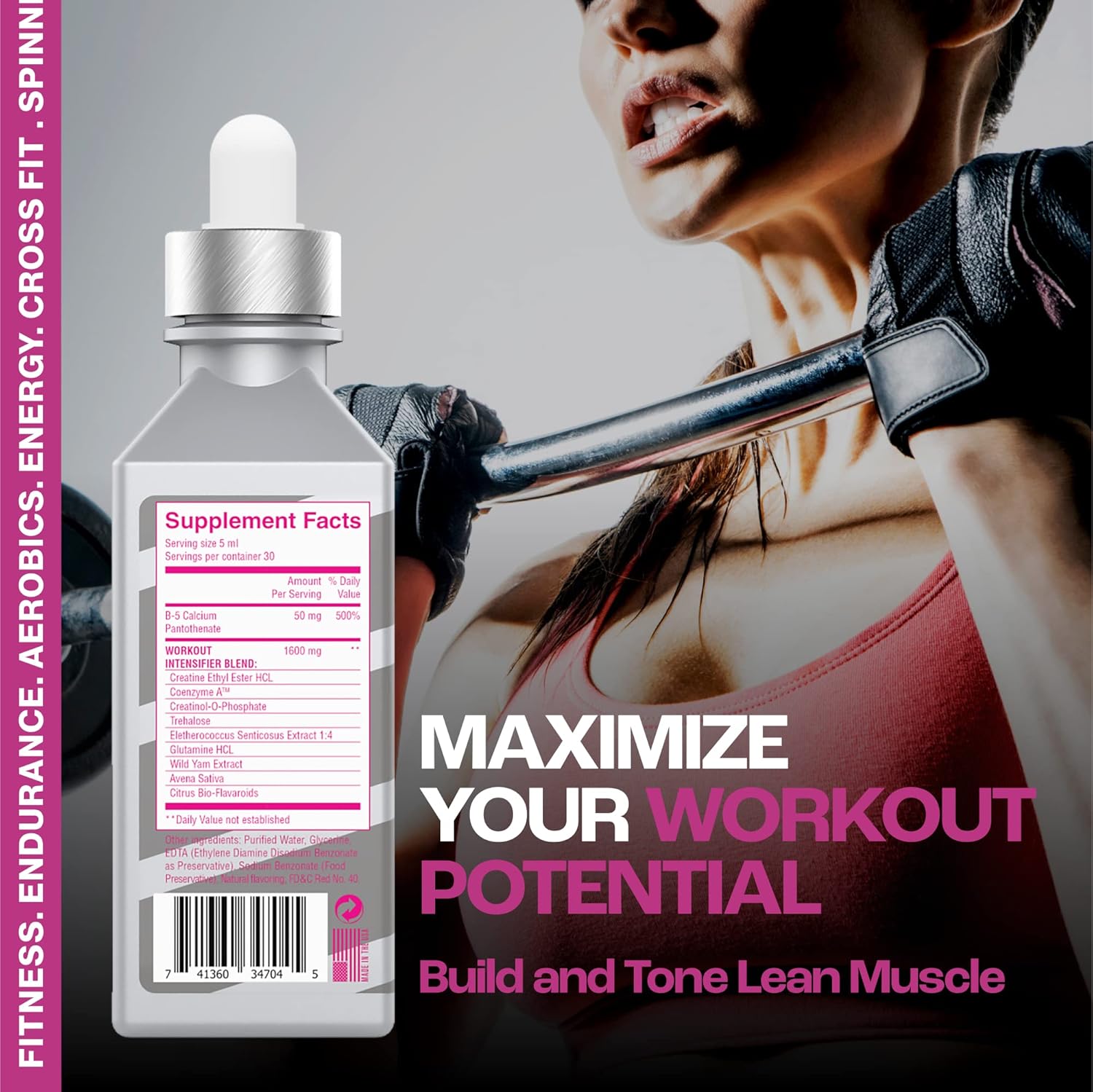 MMUSA Women's Lean Muscle Strength Pre-Workout with Energy Boost - Burn Fat Faster, Strengthen Core, Increase Endurance - Strawberry Flavor