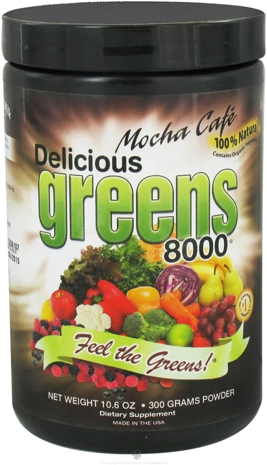 Mocha Cafe Greens World Delicious Greens 8000 Green Food Supplement - 10.6 Ounce
