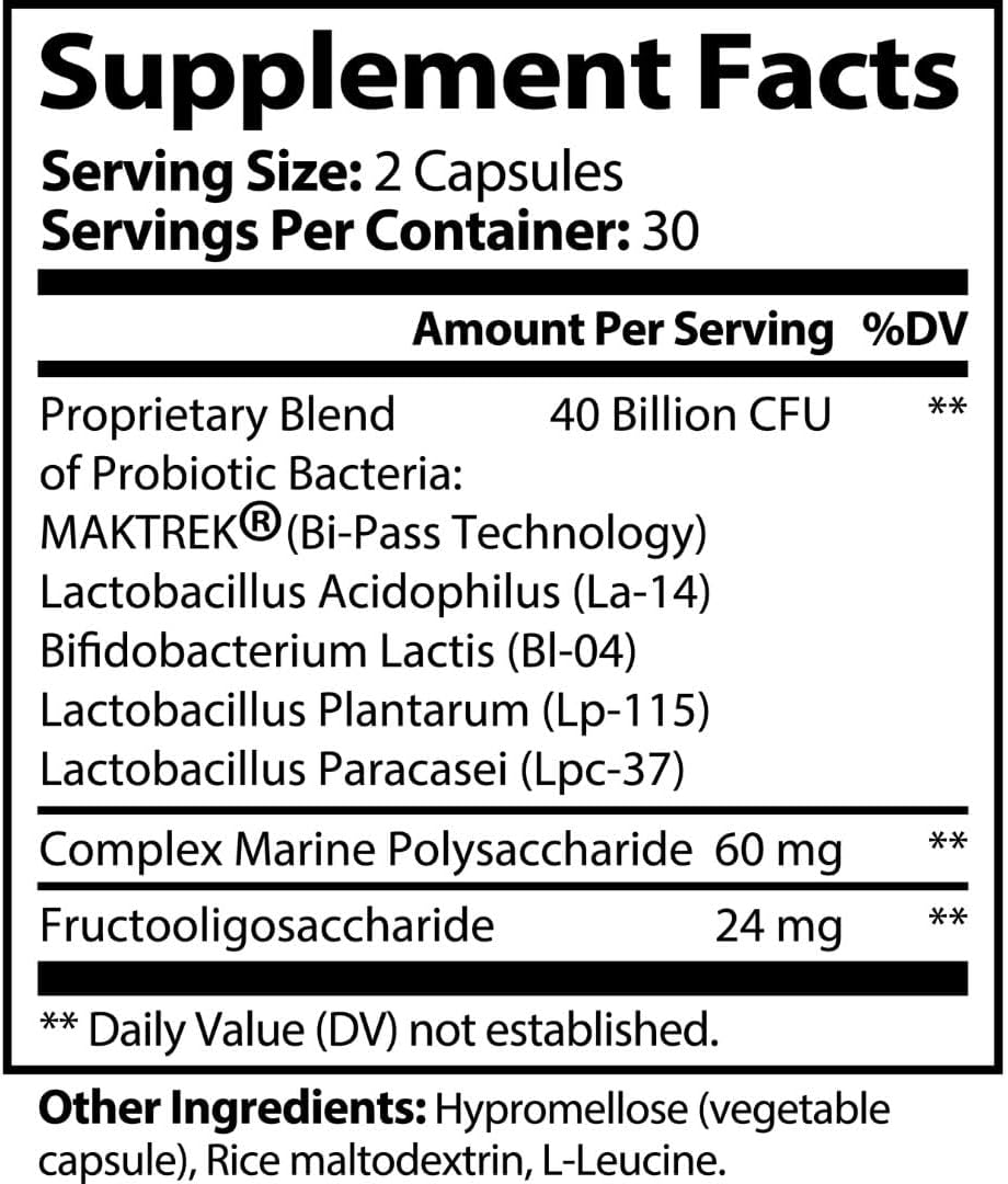 Monarch Wellness Co. Probiotic with Prebiotics: 40 Billion CFU, 4 Strains - Digestive & Gut Health (60 Capsules) - Natural Probiotics for Women & Men - Immune Support & Digestive Aid Supplement