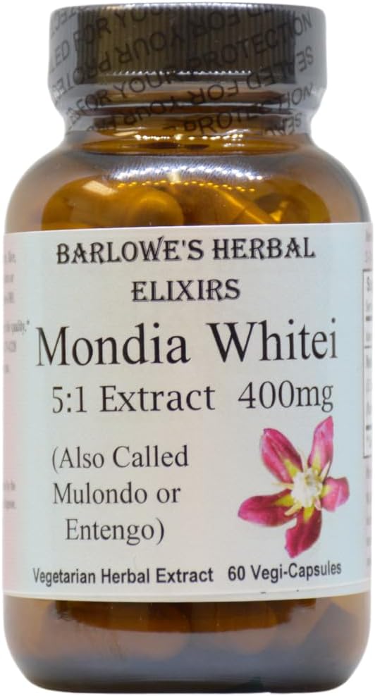 Mondia Whitei 5:1 Extract Capsules - 400mg | Traditional African Vitality Herb for Health | 60 Vegan Capsules | Filler-Free Formula