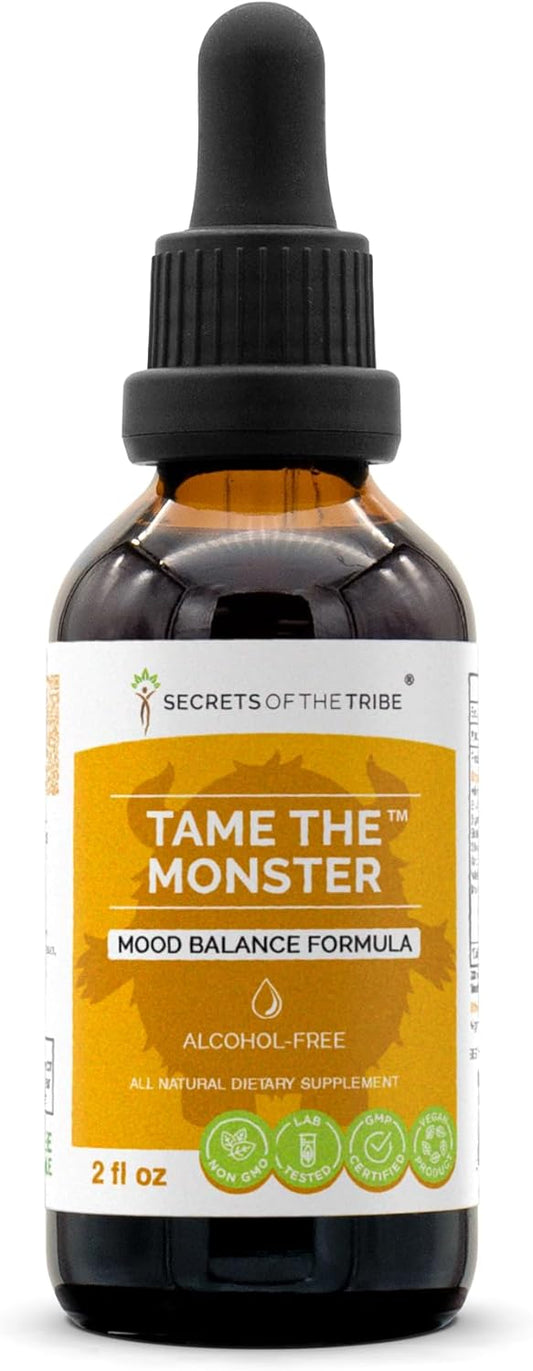 Monster Tamer Mood Balance Formula Alcohol-Free Extract with Ashwagandha, St. John's Wort, Eleuthero, Ginkgo, Valerian - 2 FL OZ